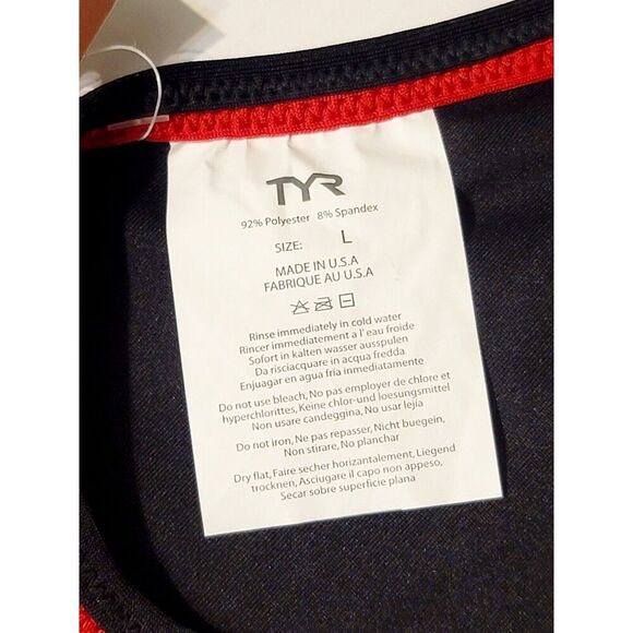 TYR Women's Competitor Reversible DiamondFit 1pc Swimsuit DCFS6A Black Red, Sz L - Picture 5 of 6